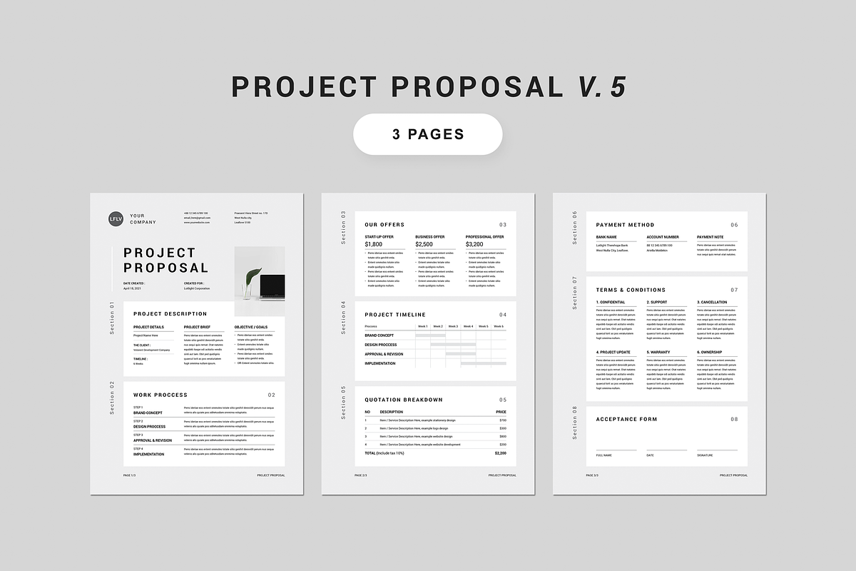Proposal Bundle | MS Word & Indesign, a Stationery Template by Leaflove (Photo 6 of 16)