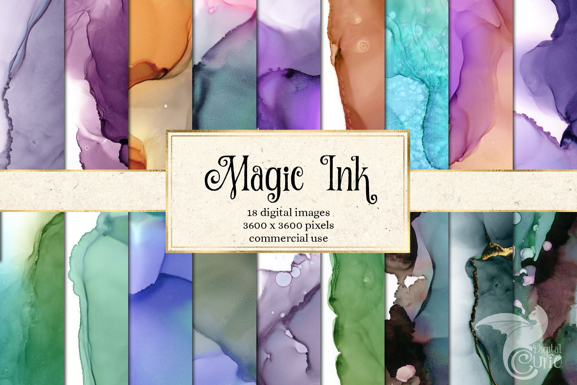 Magic Ink Backgrounds, a Texture Graphic by Digital Curio