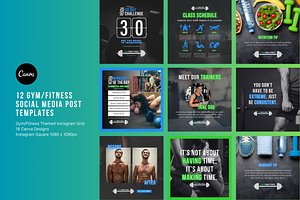 Gym/Fitness Social Media Templates, a Social Media Template by Sincerely Media