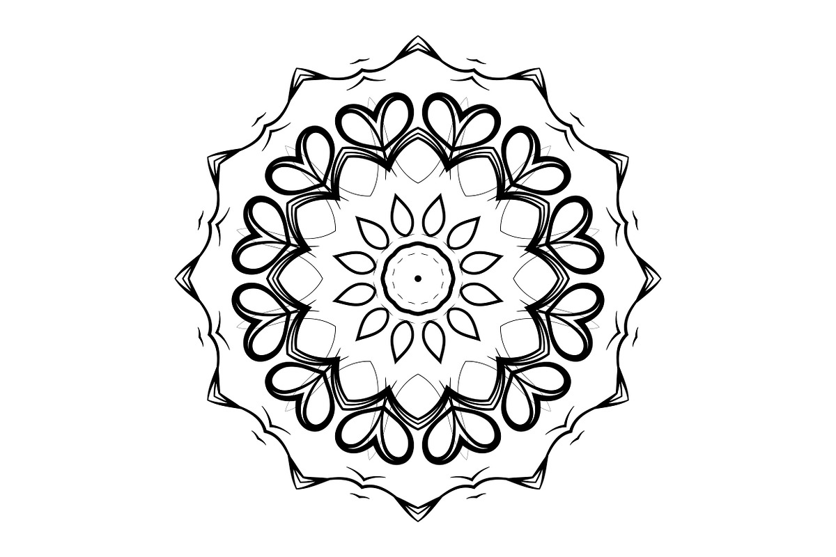 Ornamental Black White Mandala Pack, a Decorative Illustration by NJ Himel (Photo 81 of 103)