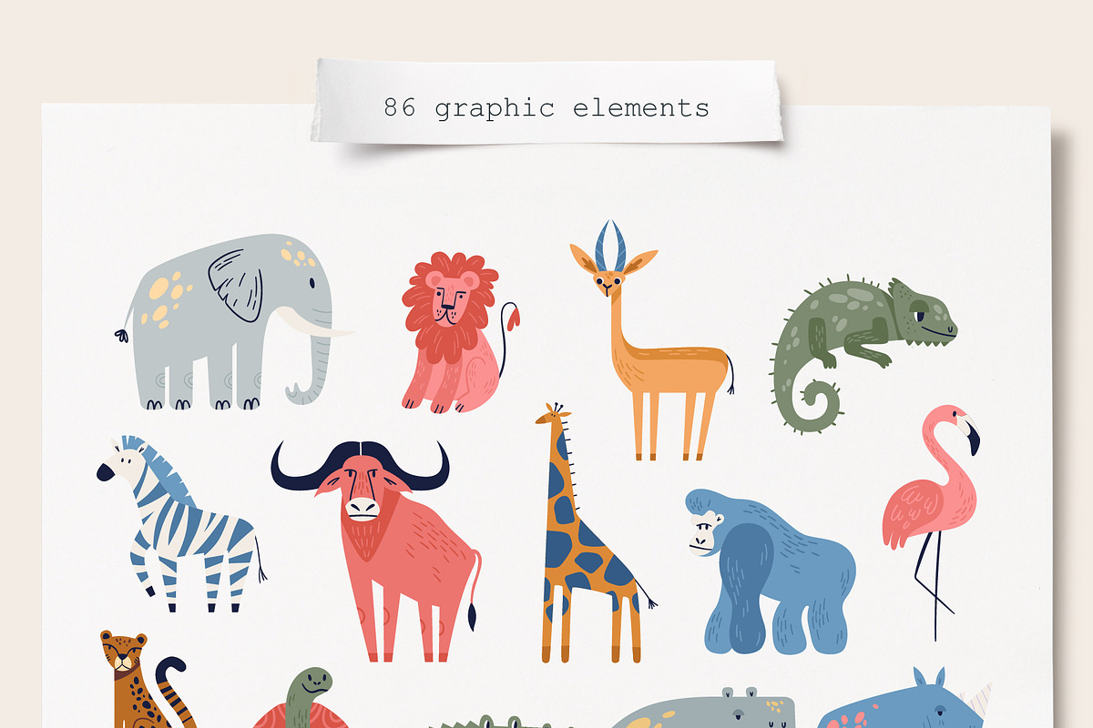 Africa | Vector collection, an Animal Illustration by katieromanoff_art (Photo 5 of 14)