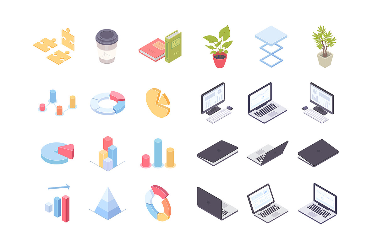 Isometric icons for business, an Outline Icon by Boyko Pictures (Photo 8 of 8)