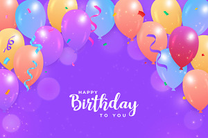 Birthday Banner Realistic Balloons, a Social Media Template by Iftikhar Alam