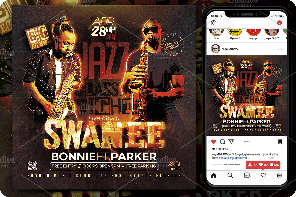 Music Concert Flyer, a Flyer Template by regalDRAW (Photo 1 of 3)