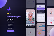 Messenger Mobile and Desktop App, an UI Kit Template by Digital_Fantasies (Thumbnail 1 of 8)