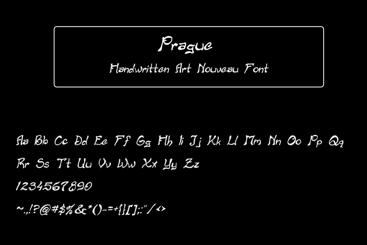 Prague: Handwritten Art Nouveau Font preview 3
