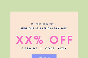 St. Patricks Day Sale Email Template