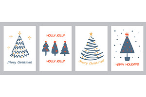Christmas greeting cards. Hand drawn, an Object Illustration by winwin.art