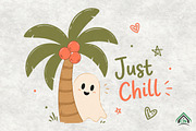 Just Chill Ghost Beach Halloween PNG, a Seasonal Illustration by Craft Nest (Thumbnail 1 of 3)