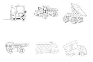 Construction Vehicle Outlines Set 1