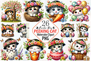 Easter day cat peeking clipart, an Illustration by RobertsArt (Thumbnail 1 of 7)