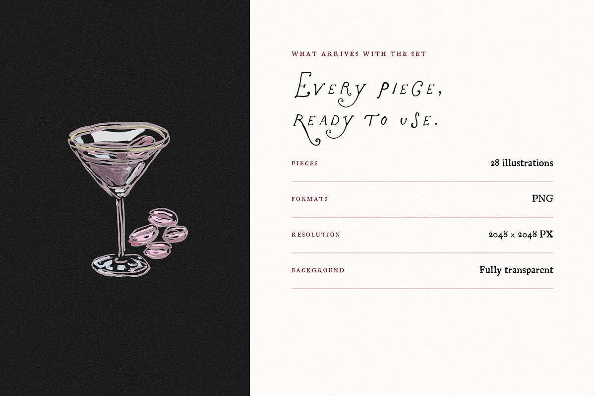 Wedding Cocktail Clipart, Bar Sign, a Food Illustration by The October Creative (Photo 7 of 16)