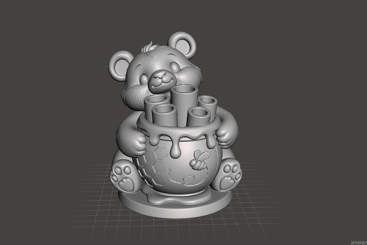 Bear Pencil Holder 3D Print STL, an Animal 3D Model by Creative Art (Photo 4 of 4)