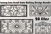 Luxury Iron Scroll Gate Railing, an Object Graphic by Designer_Momina (Thumbnail 1 of 17)