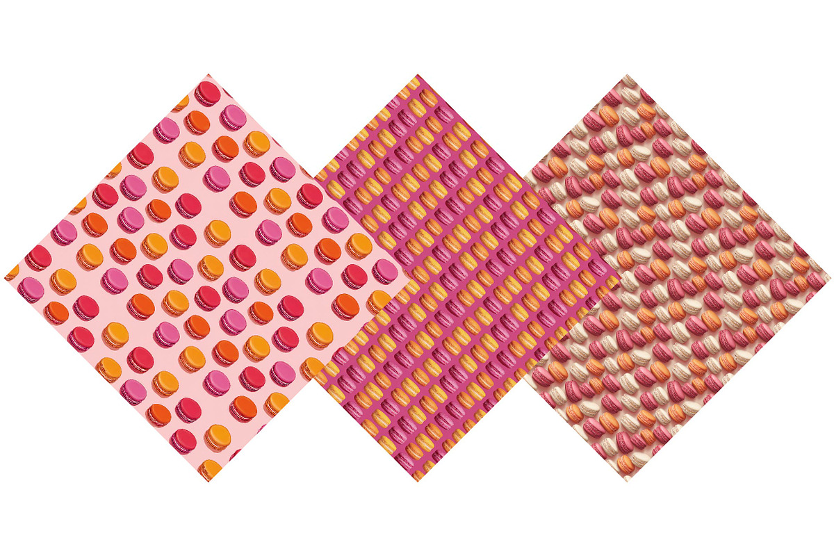Pink & Orange Macarons Patterns, an Illustration by DreamPrint404 (Photo 4 of 5)