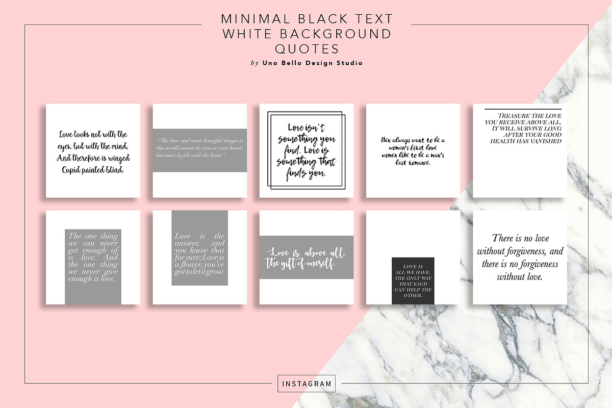 30 Love Quote Instagram Pack, a Social Media Template by Uno Bello Design Studio (Photo 6 of 6)