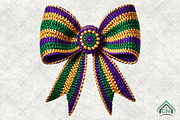 Mardi Gras Crochet Bow PNG, an Illustration by Craft Nest (Thumbnail 1 of 4)