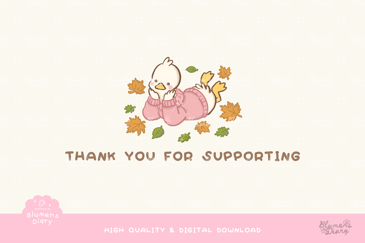 Kawaii Silly Goose Autumn Clipart, an Animal Illustration by Blumensdiary (Photo 6 of 6)