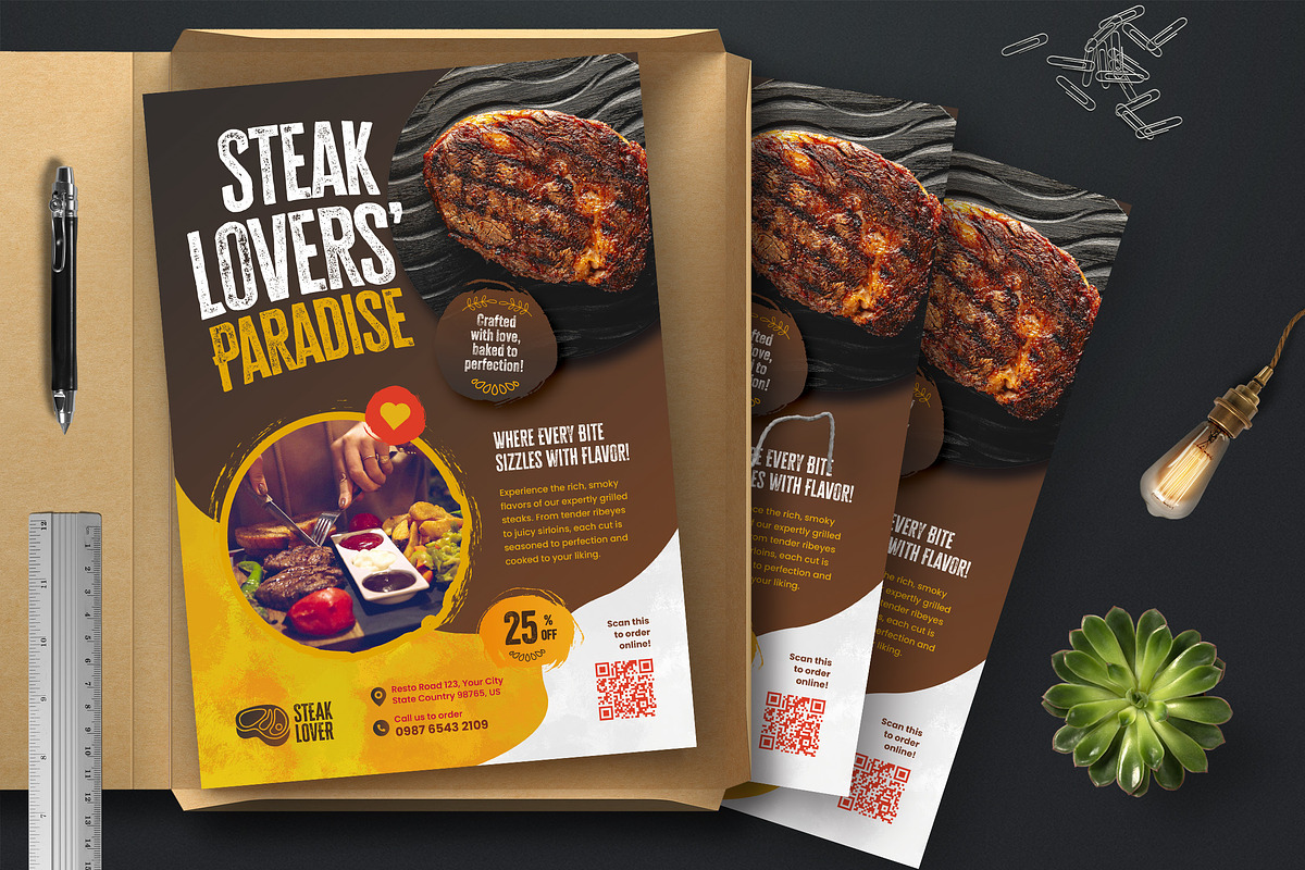 Steak Lovers Paradise Flyer Template, a Flyer Template by Boostock (Photo 2 of 5)