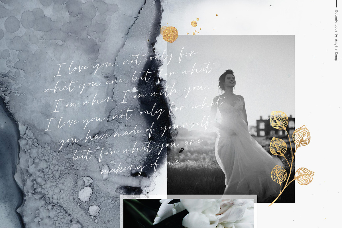 Botanic Love gold line art textures, a Texture Illustration by Angele Kamp (Photo 4 of 9)