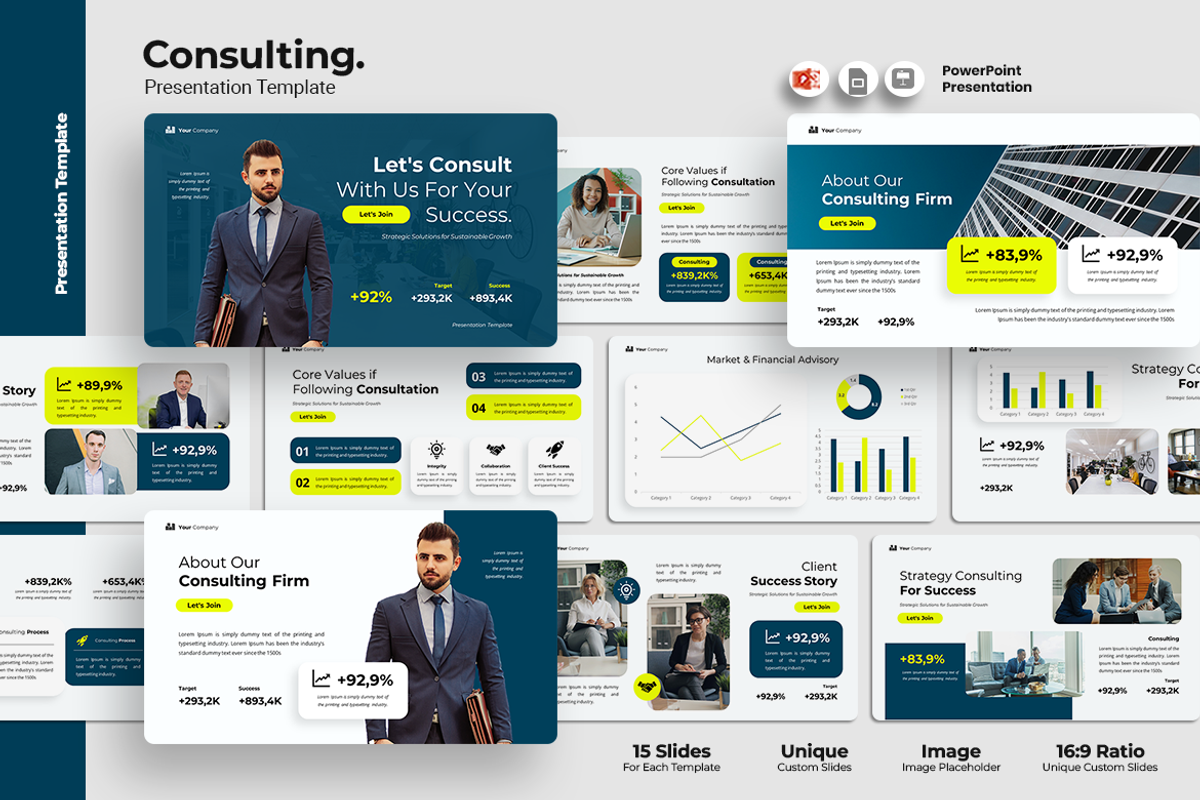 Consulting - PowerPoint Template, a Presentation Template by Iqsiart Studio (Photo 1 of 3)