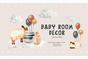 Kids clipart - watercolor baby sheep, an Animal Illustration by SparklePixieStudio (Thumbnail 1 of 8)