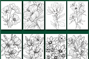 Botanical Flower Coloring Book, a Seasonal Illustration by Printable Design Store (Thumbnail 6 of 7)