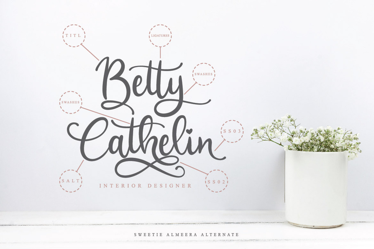Sweetie Almeera Font Duo, a Script Font by Almeera Std (Photo 4 of 11)