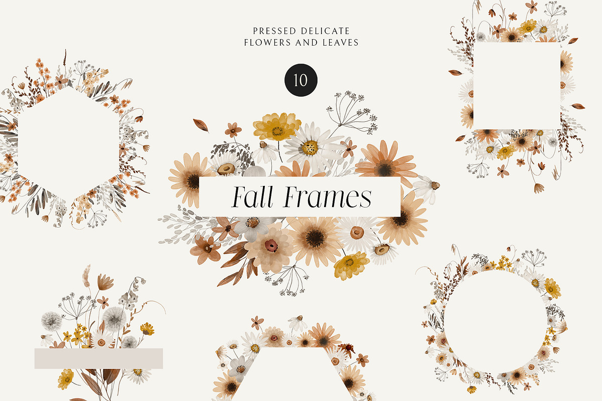 Fall Florals - watercolor set, a Seasonal Illustration by AleksaArt (Photo 5 of 13)