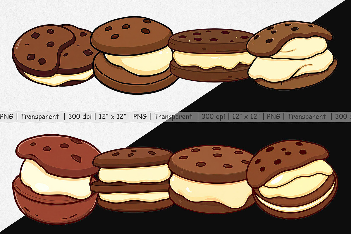 Ice Cream Cookie Clipart, a Graphic by Artnoy (Photo 2 of 5)