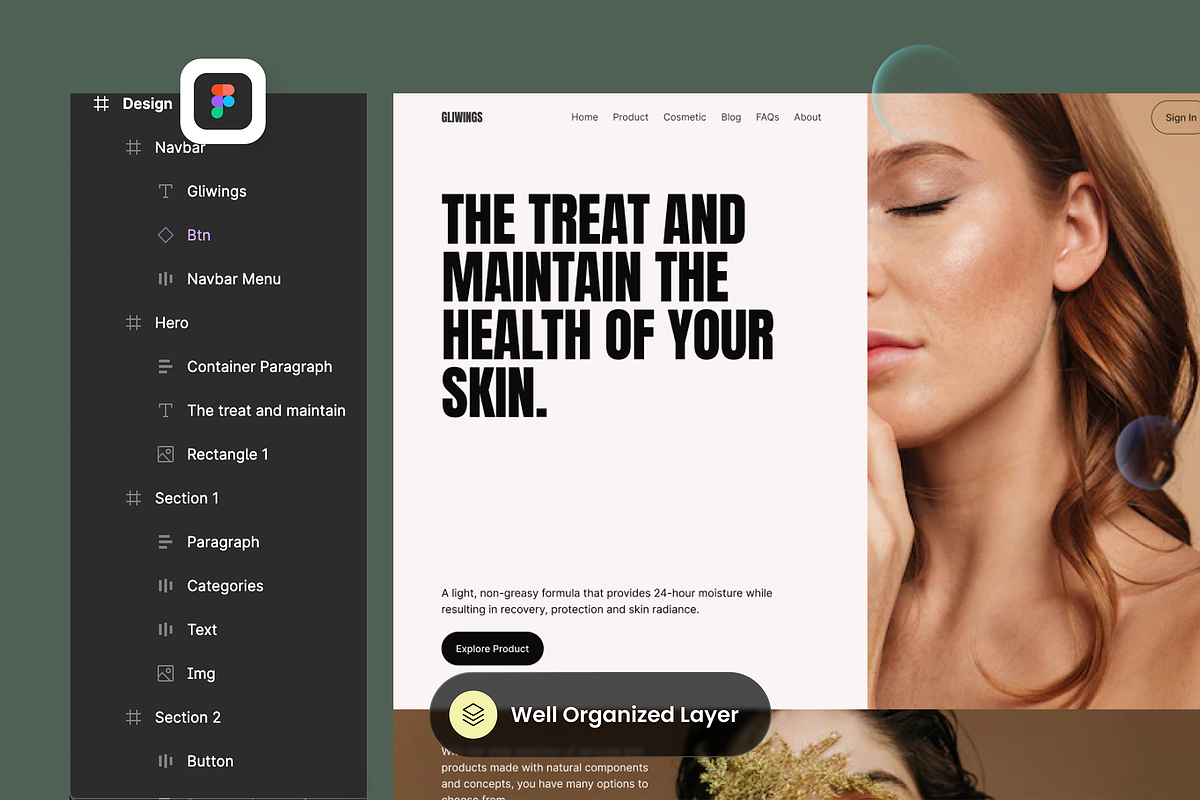 Gliwings - Beauty Landing Page, a Landing Page Template by SLAB! Design (Photo 3 of 5)