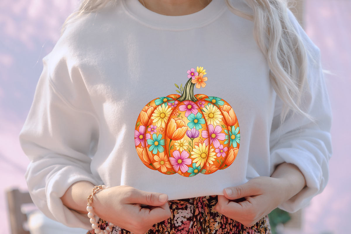 Floral Pumpkin Png Boho Fall Pumpkin, an Illustration by designcity5 (Photo 2 of 4)