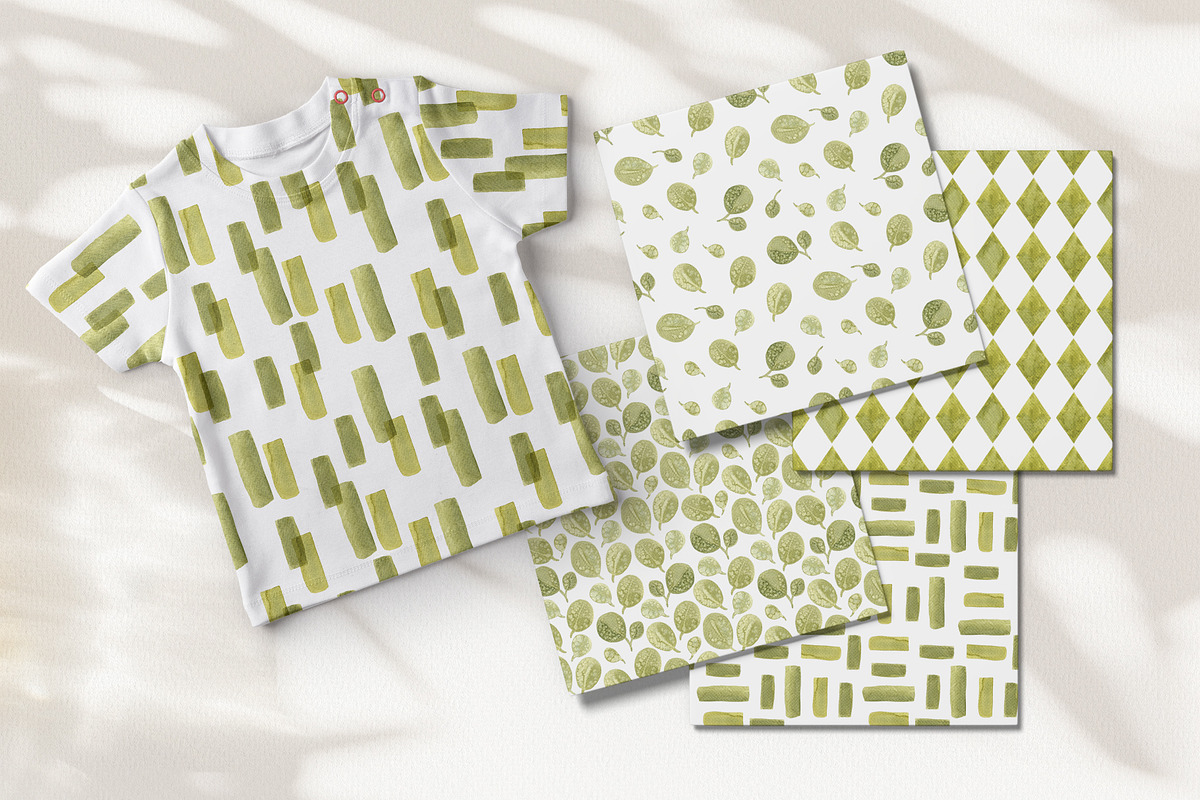 Olive abstract patterns watercolor, a Texture Illustration by YarovaArt (Photo 19 of 21)