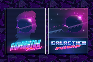 The 80's. Vector Graphic Set.