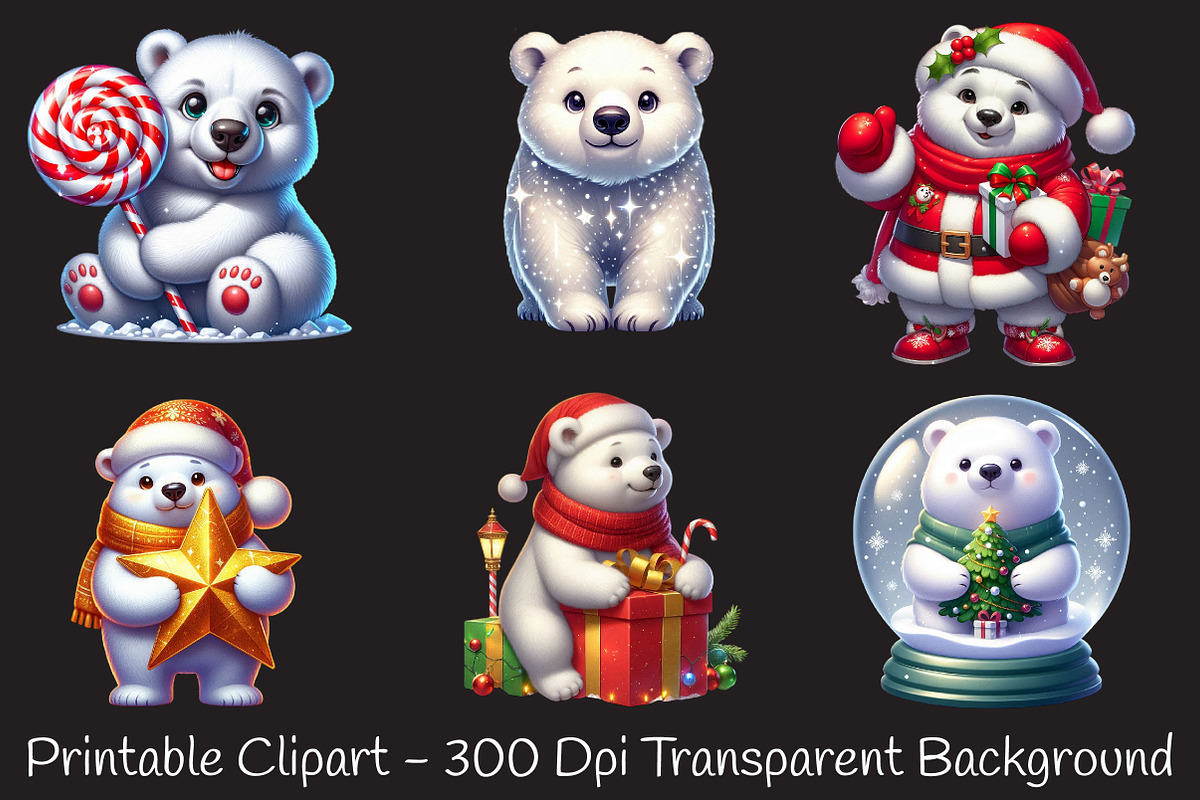 Classic Christmas Polar Bear Clipart, an Illustration by RobertsArt (Photo 4 of 5)