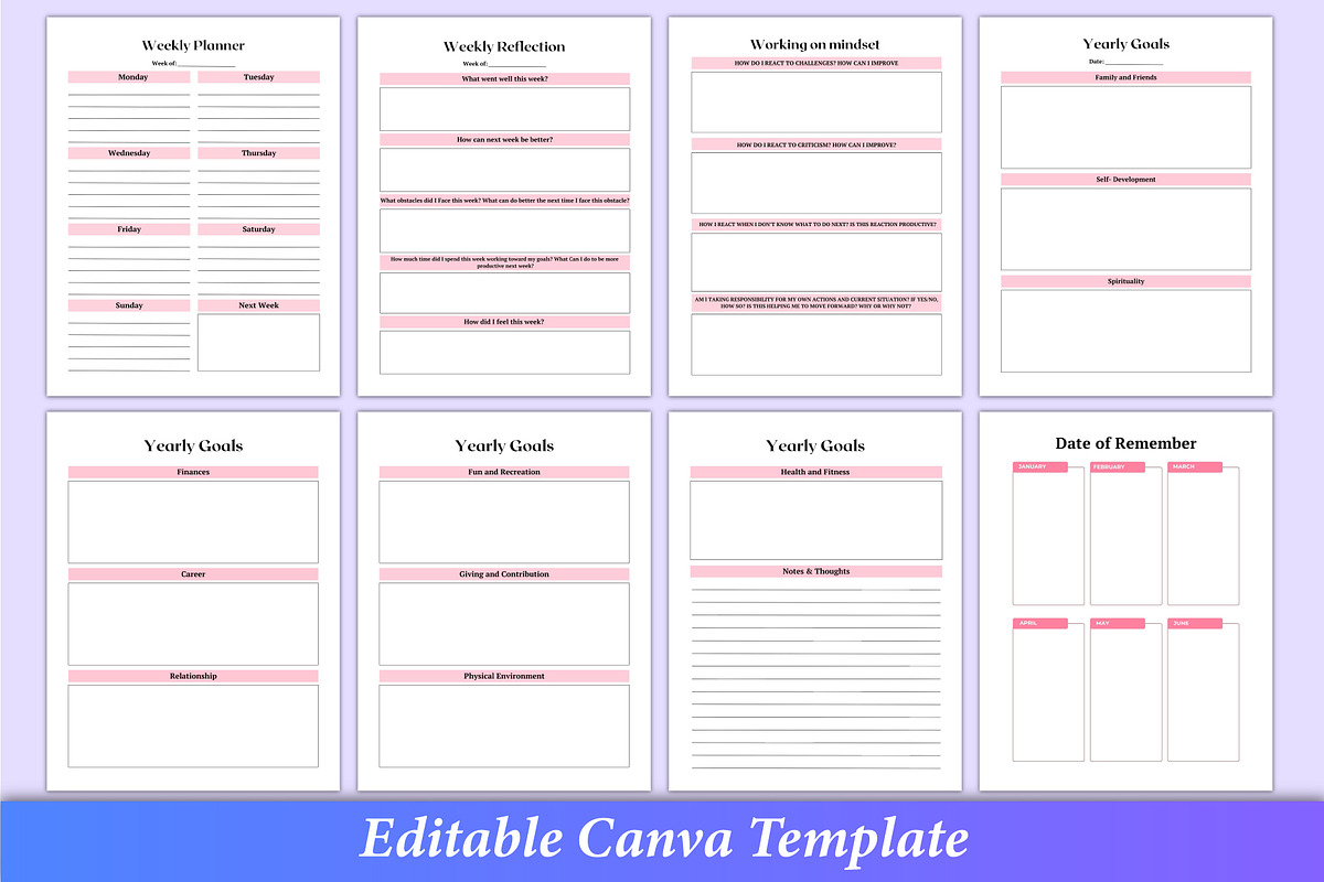 Ultimate ADHD Self-Care Planner, a Stationery Template by Mustafiz (Photo 8 of 8)