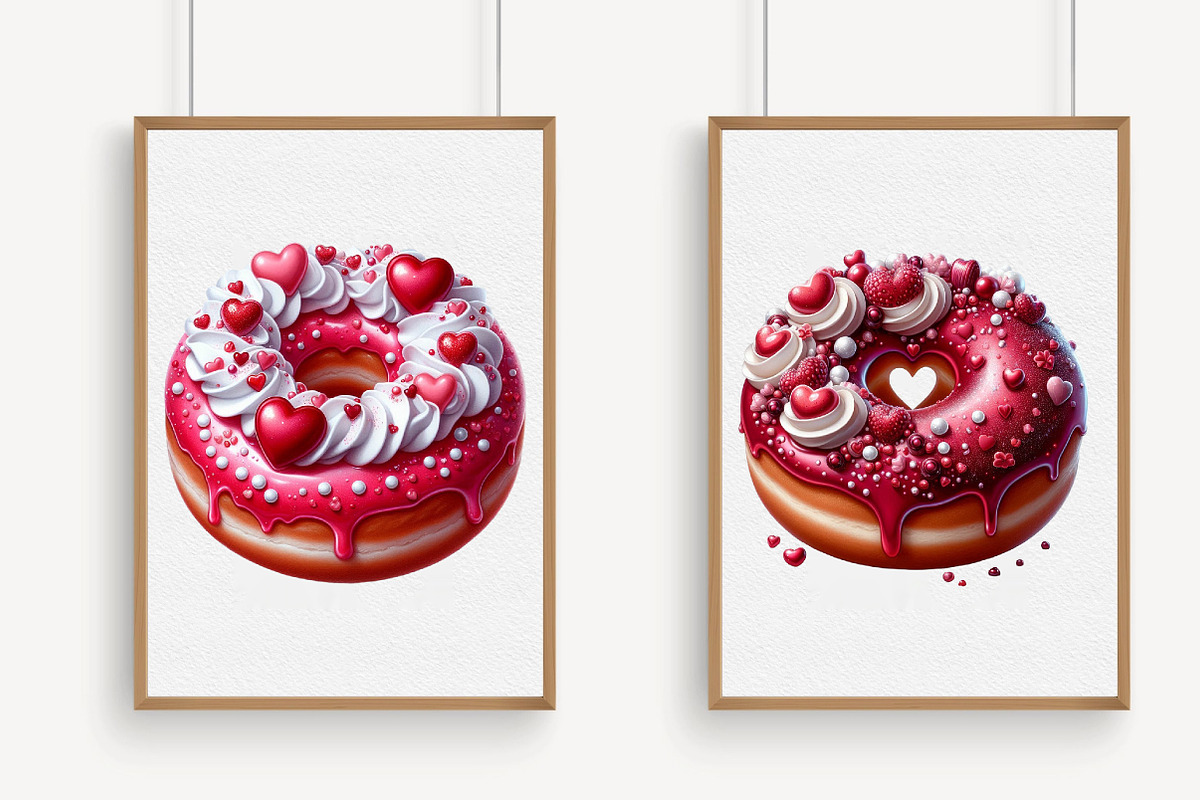 Valentine Donut Clipart, an Illustration by Libby Wishes (Photo 5 of 7)