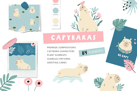 Capybara Funny Collection, an Animal Illustration by danceyourlife
