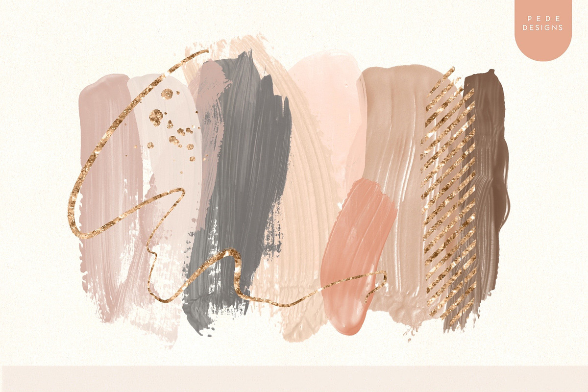 Paint Strokes & Glitter Elements, a Texture Illustration by PeDe Designs (Photo 5 of 19)