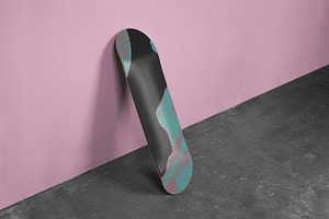 Realistic Skateboard Deck Mockup