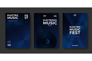 Electronic music festival poster set, an Illustration by art PVP - market