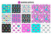 Unicorns and Cats Clipart + Patterns, an Illustration by Martyshova (Thumbnail 3 of 7)