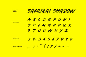 Samurai Shadow Brush Handwritten Fon