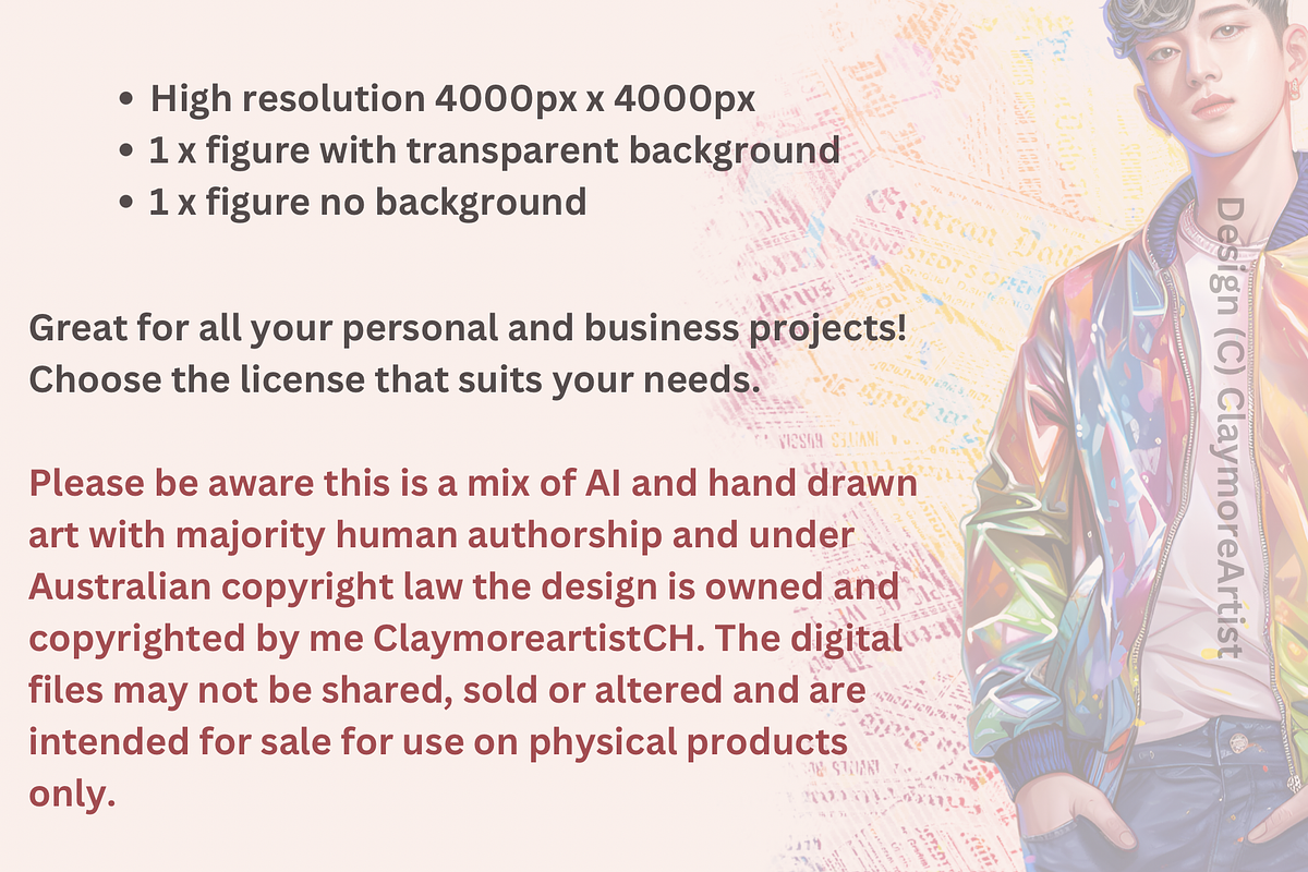 Color K-Pop Asian Male Clip Art PNG, a Person Illustration by Claymore Sublimation (Photo 2 of 6)