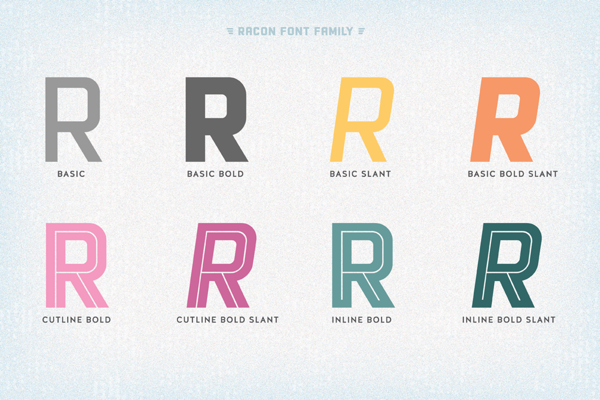 Racon Font Family preview 2