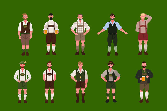 German Men Illustration Set preview 2