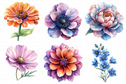 Watercolor Floral Clipart Flower, an Illustration by Daily.Designs (Thumbnail 6 of 8)