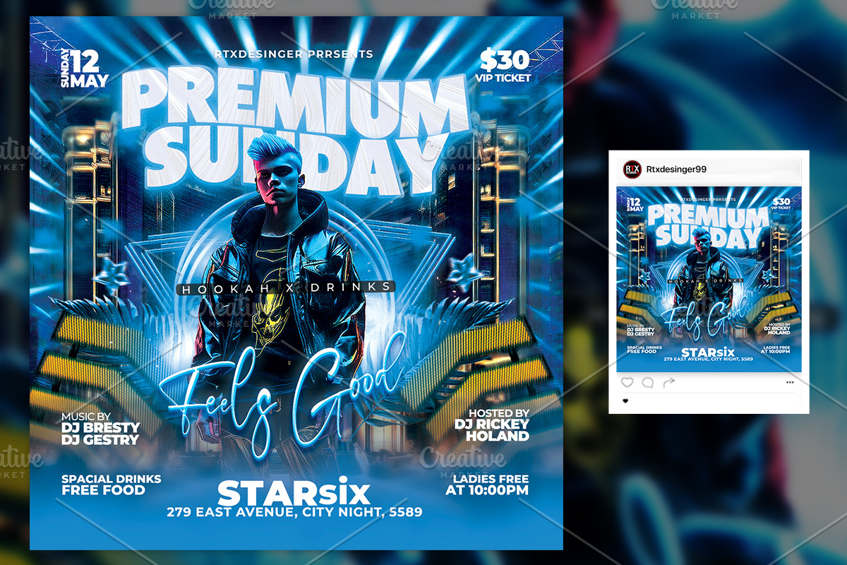 PSD Night Club Flyer Template, a Flyer Template by RTXdesinger99 (Photo 3 of 3)