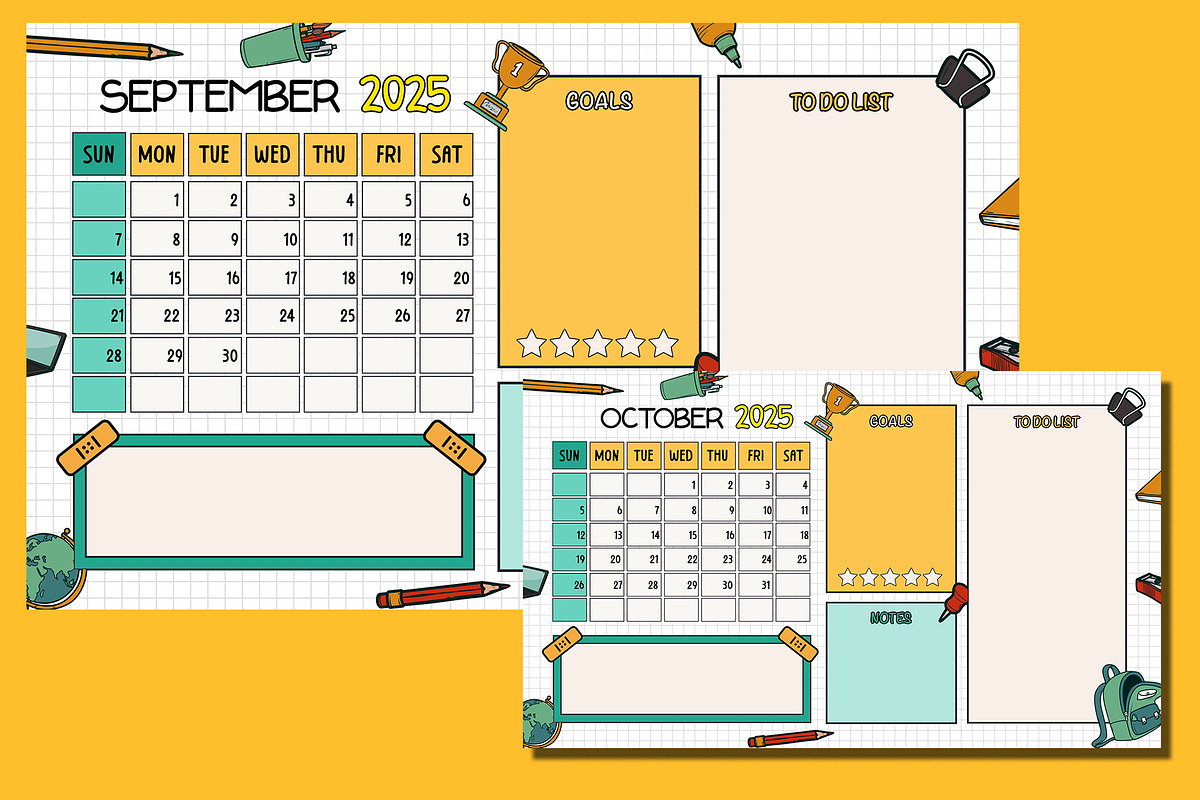 Annual Calendar 2025 Back to School, a Poster Template by Emilly Studio (Photo 4 of 5)