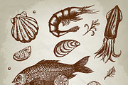 Vintage vector seafood set, a Graphic by SHom (Thumbnail 4 of 6)